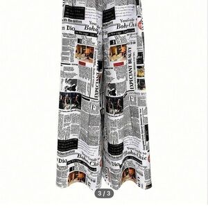 Bold Newspaper Print Pants